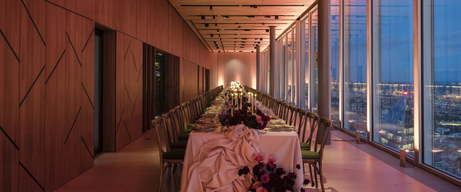 The Lookout dinner set up